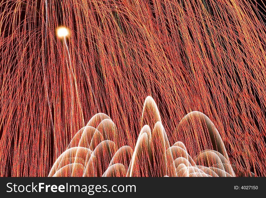 Red Blowing Firework Background