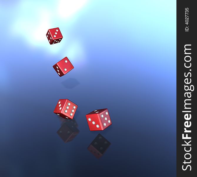 To jumble and to play dice with four red cubes