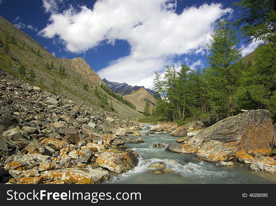 Mountain river scenics in summer