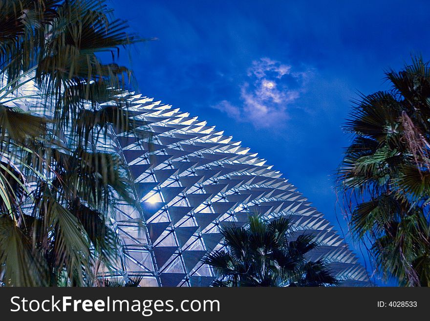 Night view of esplanade theater at Singapore. Night view of esplanade theater at Singapore