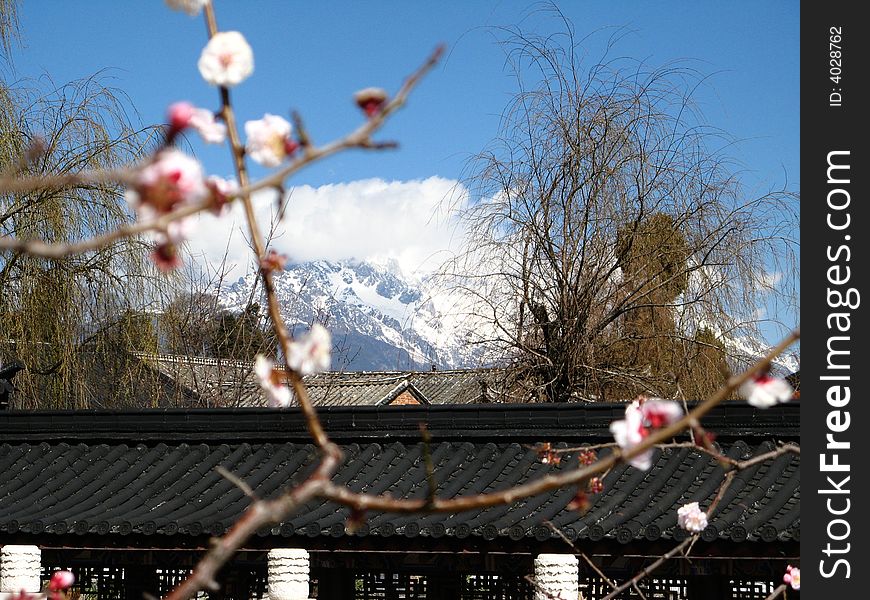 Naxi minority home in  Lijiang, China. Naxi minority home in  Lijiang, China