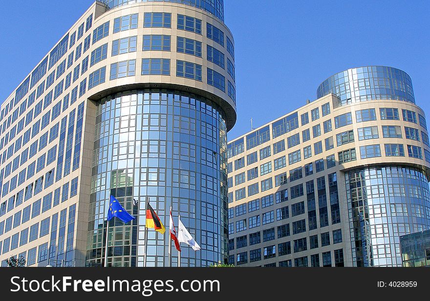 Glass building with sky reflection