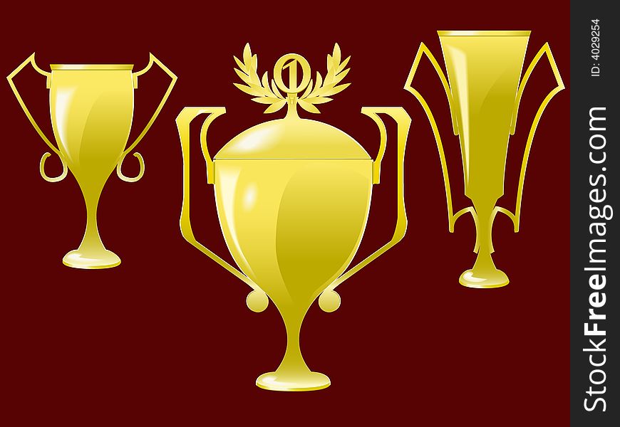 Cups - the award for a victory over competitions in a vector