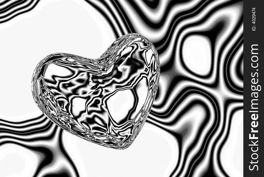 Black white scene abstract heart