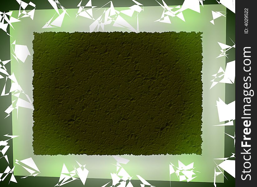 Abstract stone art design with green border. Abstract stone art design with green border.