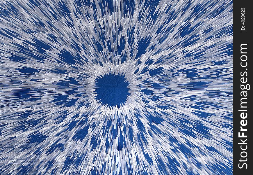 Extruded White Spiral pattern on blue. Extruded White Spiral pattern on blue