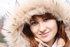 Woman Laughing On A Beautiful Winter Day Royalty Free Stock Photography