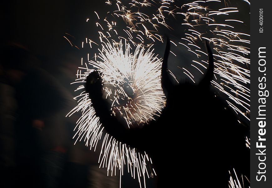 During the celebration of Saint Anthony day, devils are dressed and fireworks are displayed.