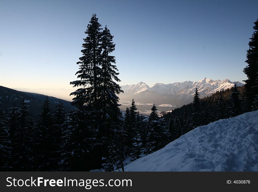 A nature shot in the alps with a beutiful sky. A nature shot in the alps with a beutiful sky.