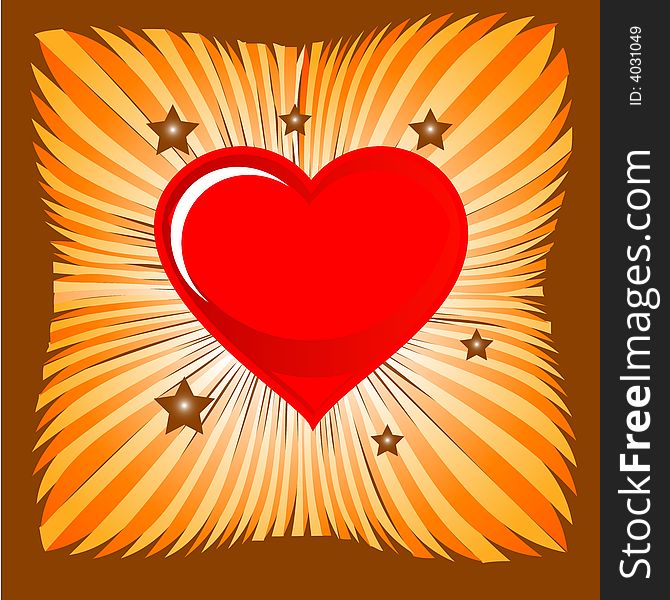 Heart on a sunburst background little bit with a twist. Heart on a sunburst background little bit with a twist