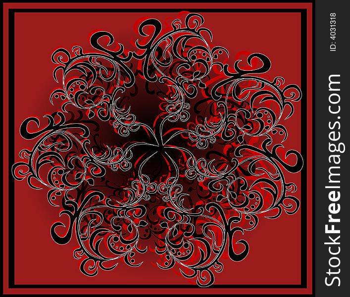 Design ornament on red background