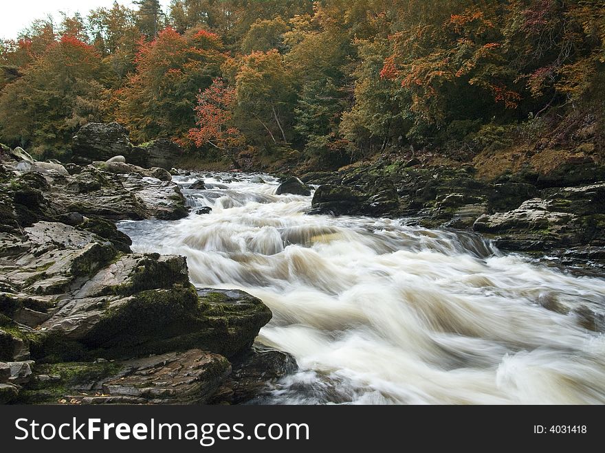 River Findhorn, autumn riverside,Scotland