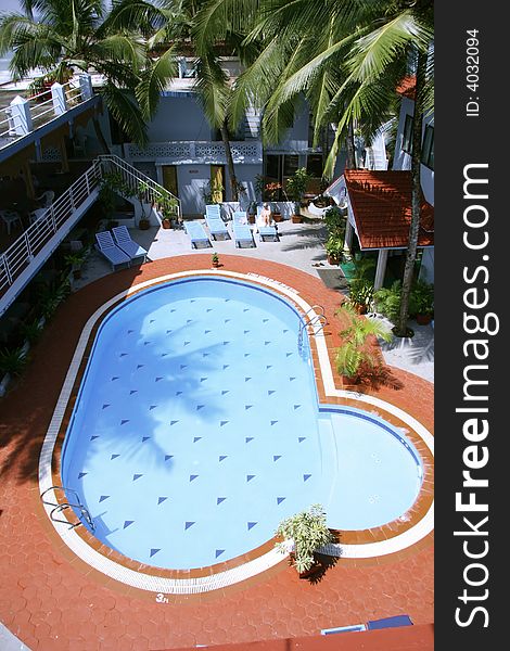 Swimming pool inside resort, kerala, india. Swimming pool inside resort, kerala, india