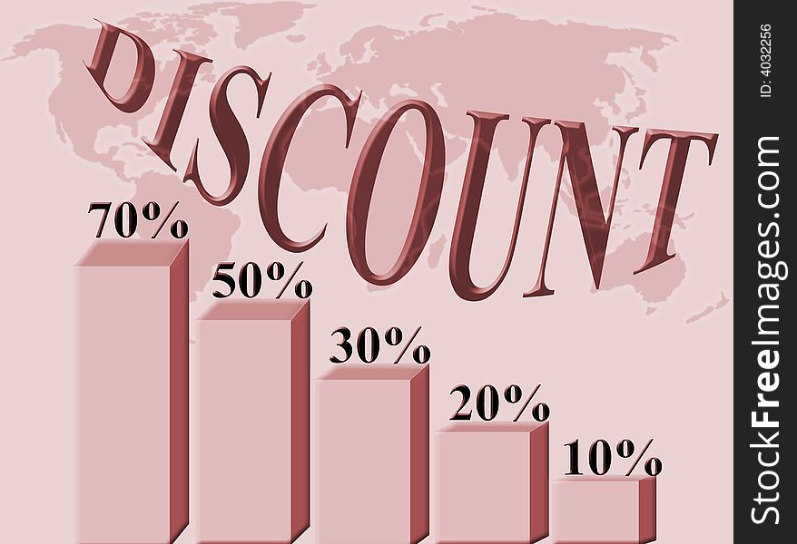 Discounts percentages graphic on a pink background. Discounts percentages graphic on a pink background