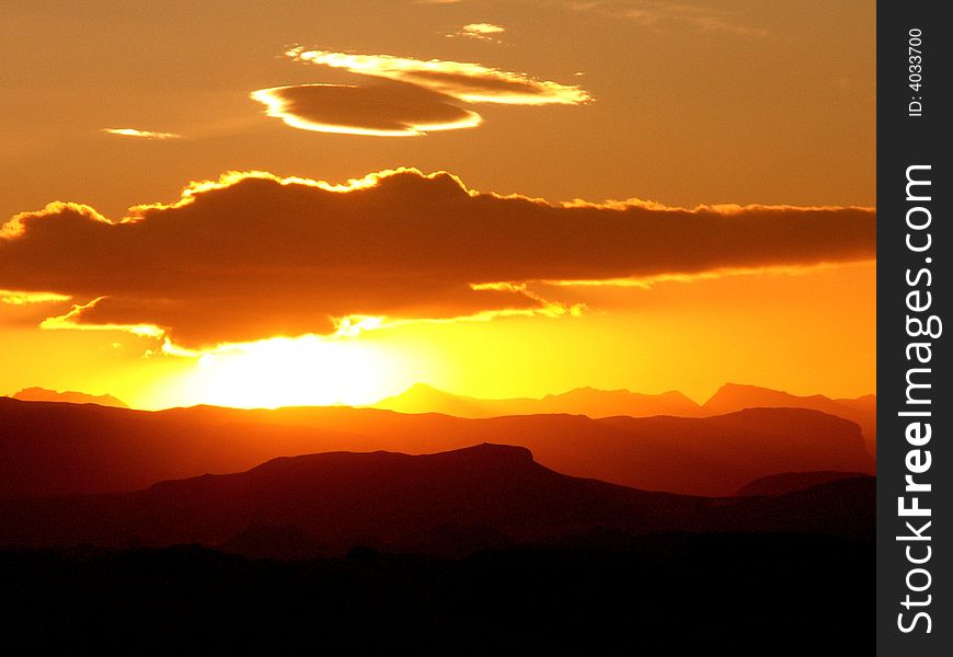 Orange sunset in summer Iceland. Orange sunset in summer Iceland