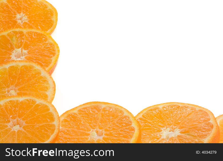 Frame from orange slices, isolated on white. Frame from orange slices, isolated on white
