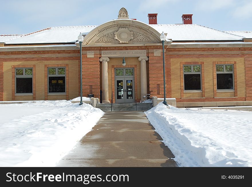 Stillwater, Minnesota library on a cold day. Stillwater, Minnesota library on a cold day