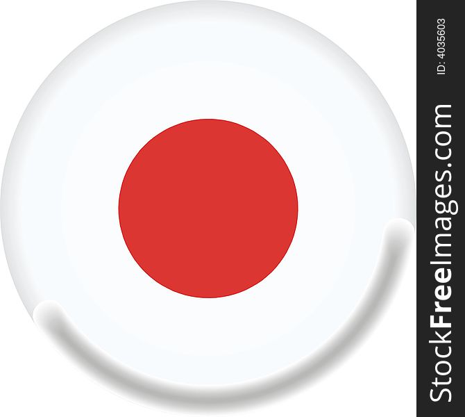 Art illustration: round medal with the flag of japan