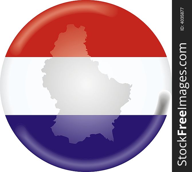 Art illustration: round medal with the flag of luxembourg