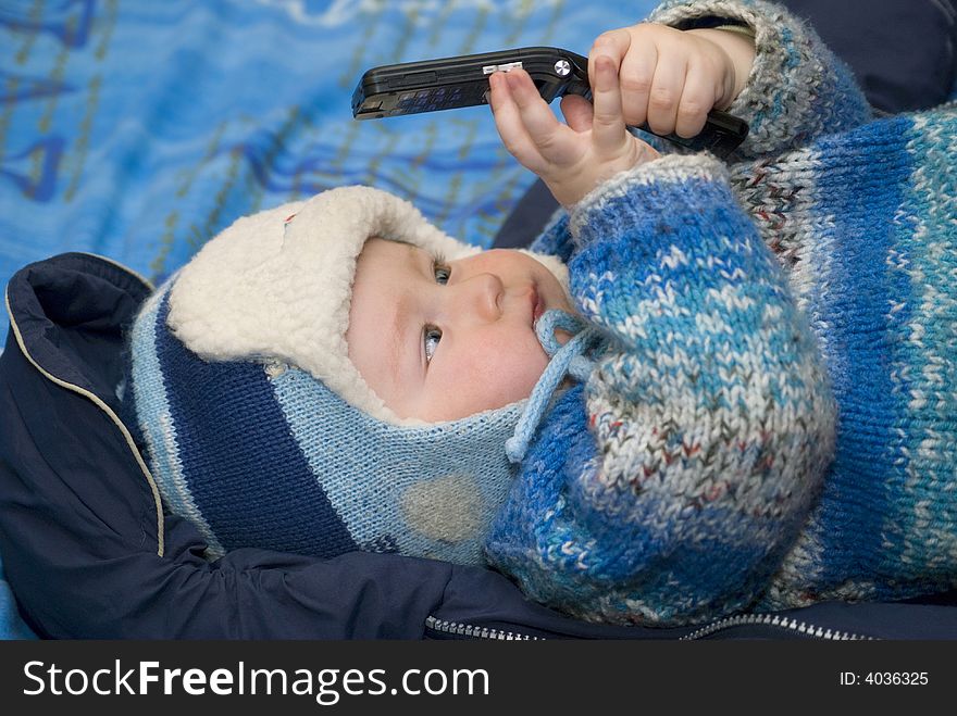 Little boy and phone