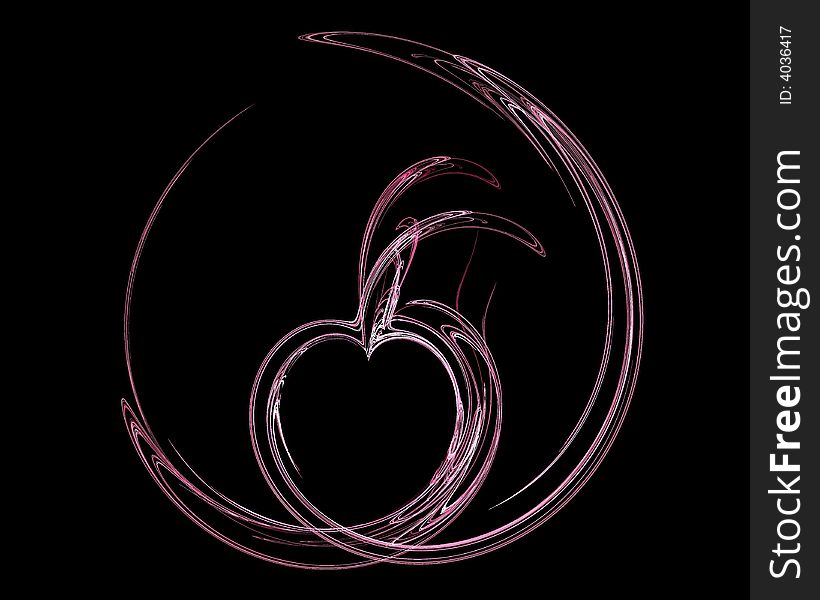 Pink heart - fractal computer illustration. Pink heart - fractal computer illustration