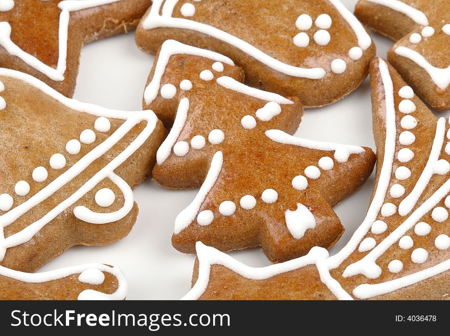 Christmas gingerbread cookies - close up