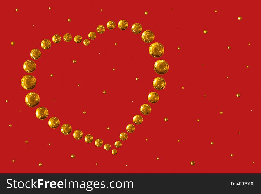 Honey heart shape on red