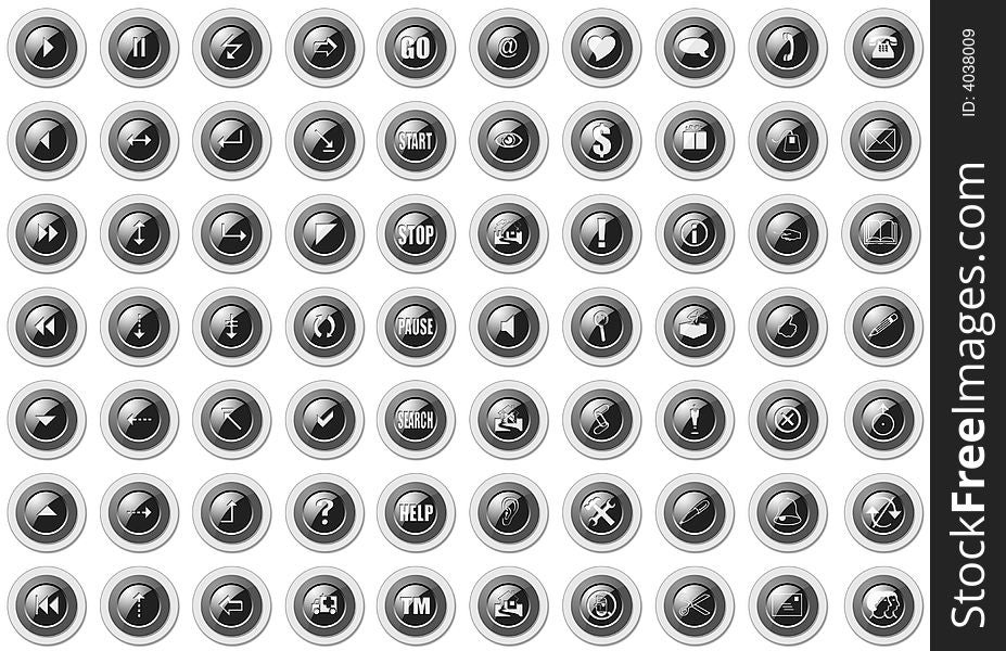 70 Realistic buttons ready to use