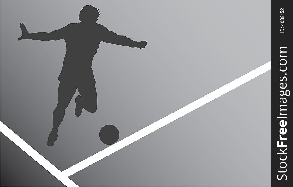 Soccer player silhouette, vetor, illustrations