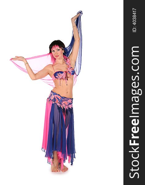 Bellydance woman on a white