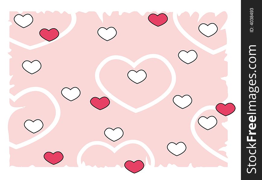 Computer generated valentine background with hearts