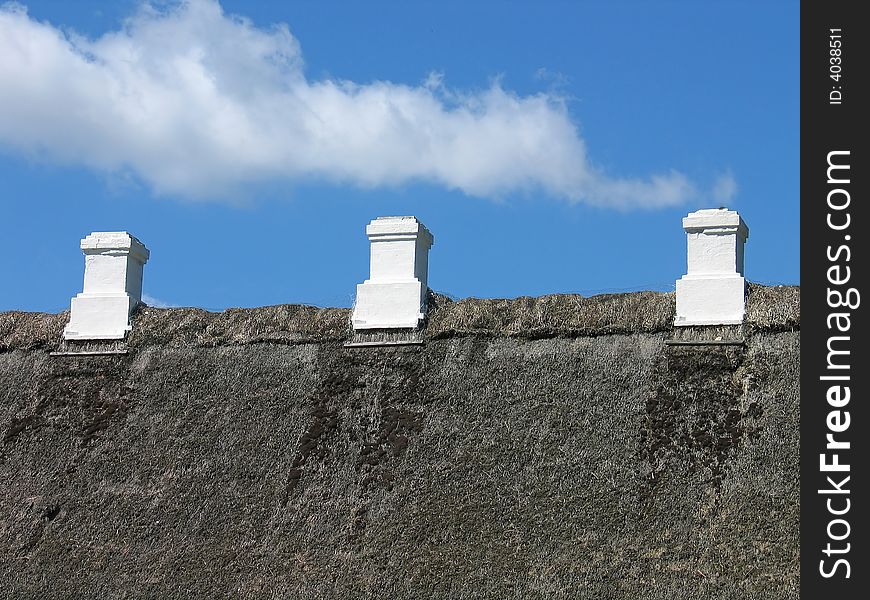 Straw Roof with Chimney