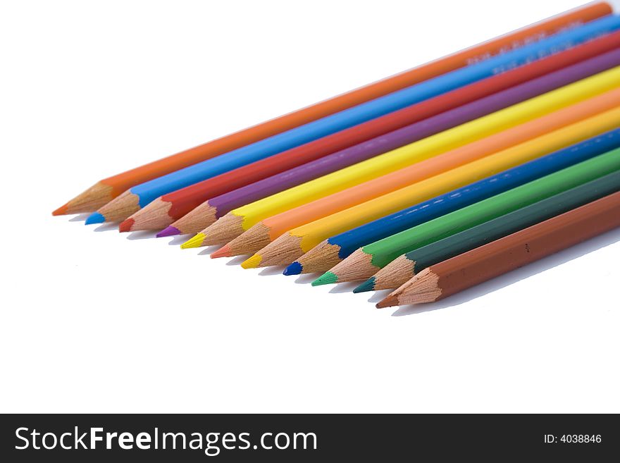 Colored Pencils In A Row