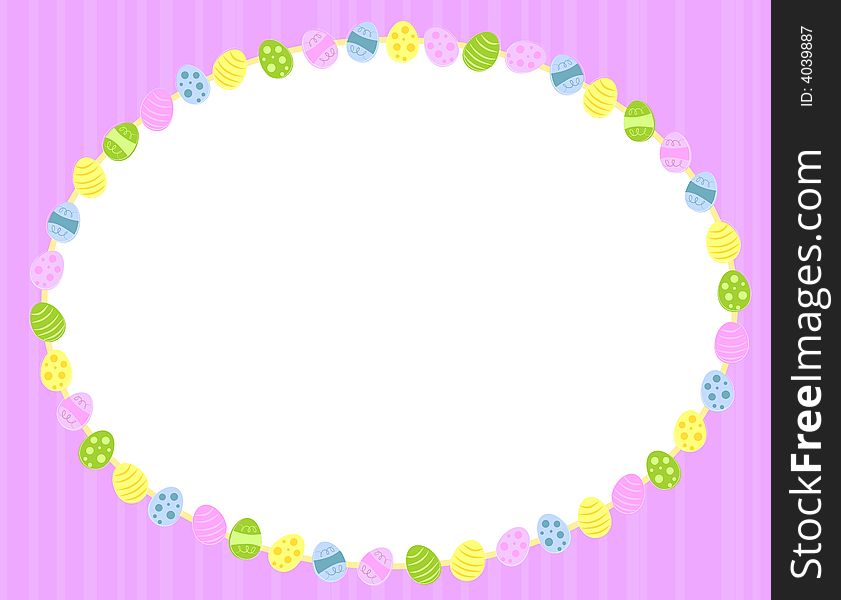 Oval Easter Eggs Background Frame