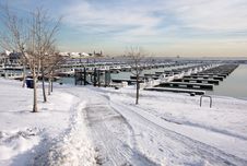 Empty Yacht Harbour On Lake Michigan Stock Photos Empty Yacht Harbour On Lake Michigan Stock Photos