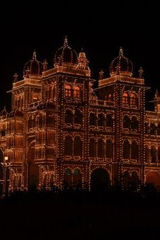Mysore Palace In Dark-IV Stock Images