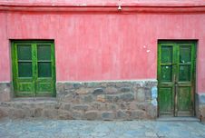 A Green Door And A Green Window Royalty Free Stock Images A Green Door And A Green Window Royalty Free Stock Images