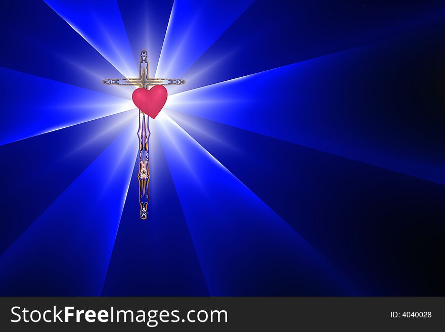 Heart of the Cross casts Divine Light into Darkness. Heart of the Cross casts Divine Light into Darkness