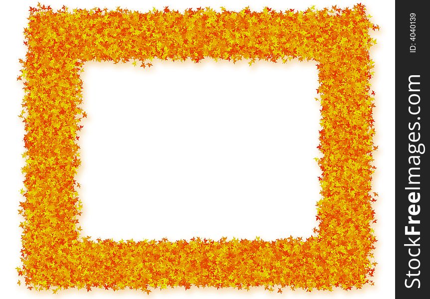 Autumn frame isolated on white background