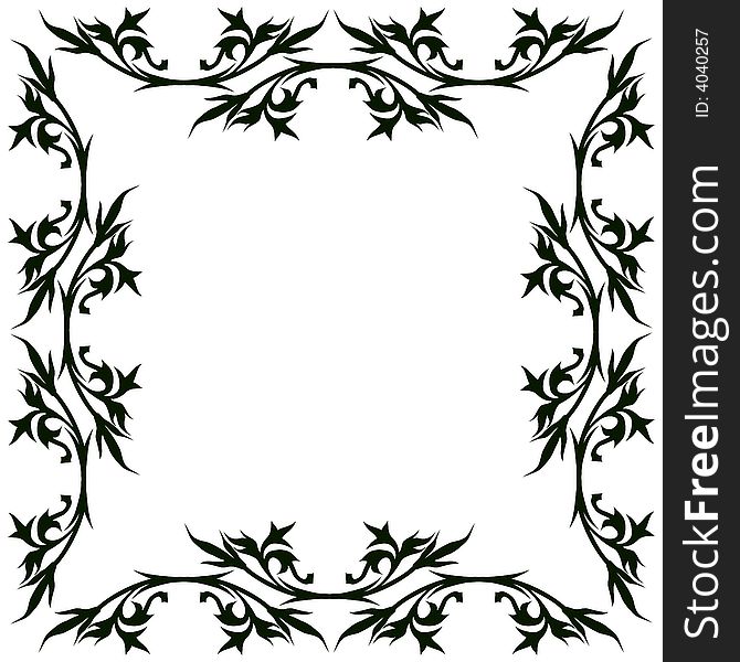 Vector vintage floral ornament frame. Vector vintage floral ornament frame