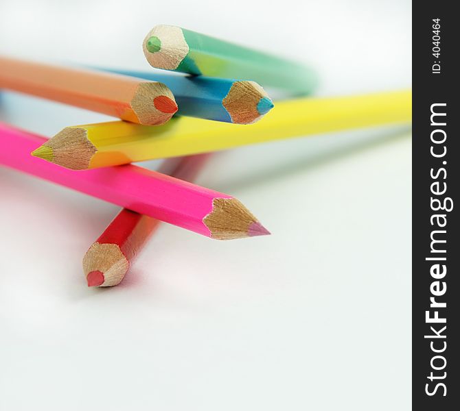 A stack of Pencils, shallow DOF.