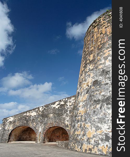 Detail of a caribbean historical fortress. Detail of a caribbean historical fortress