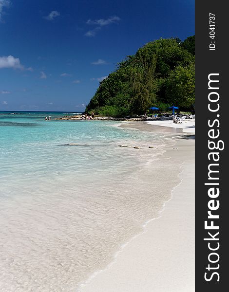 A beautiful white caribbean beach. A beautiful white caribbean beach