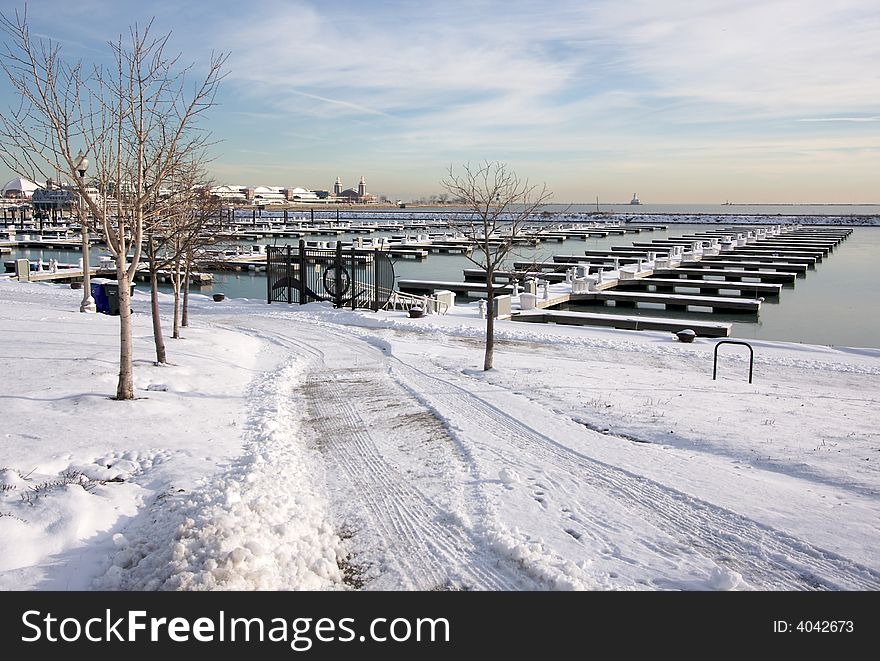 Empty Yacht Harbour on Lake Michigan