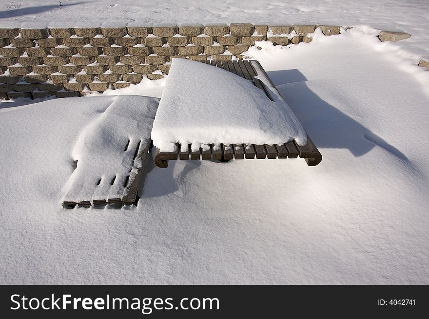 Snowy Picnic Bench