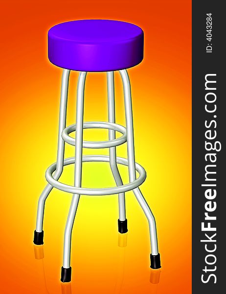 Bar stool 3d concept illustration