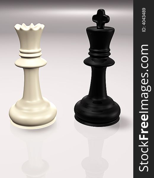 3d concept illustration of a chess game