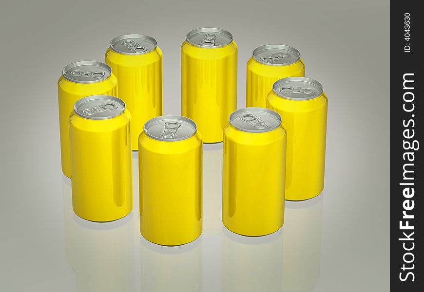 3d concept illustration of soda cans. 3d concept illustration of soda cans