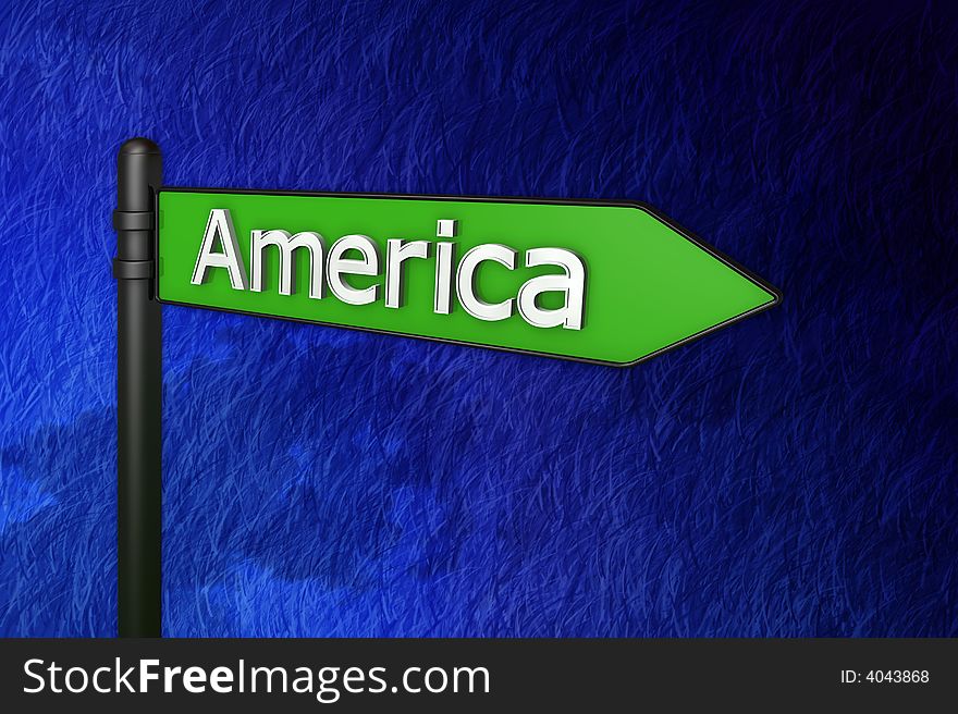 Signs 3d concept illustration america