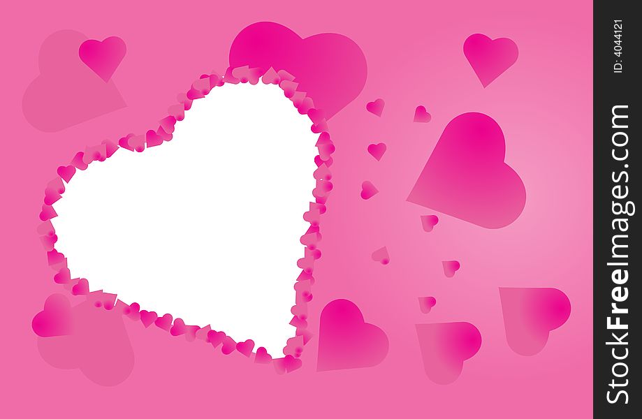Valentine's day heart shape postcard background. Valentine's day heart shape postcard background